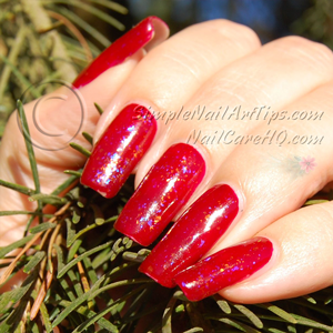 Image of Gel nail polish under red polish
